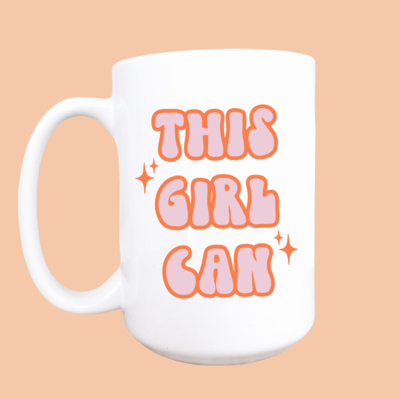 This girl can ceramic coffee mug