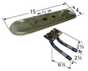 Stainless steel burner for Kenmore brand gas grills