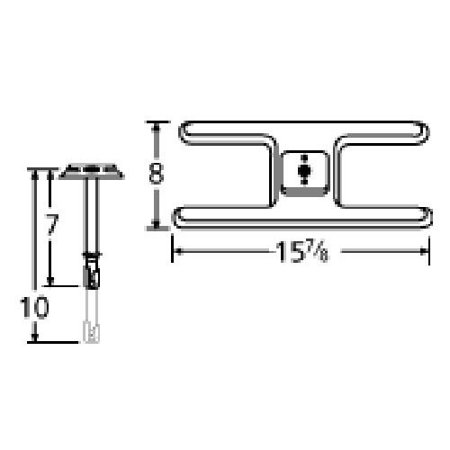 Zinc plated steel venturi for Arkla, Broilmaster, Charmglow, Hardwick, Turco brand gas grills