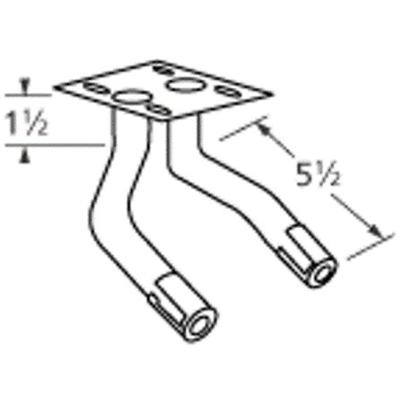 Zinc plated steel twin venturi for Great Outdoors brand gas grills