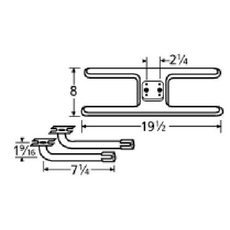 Zinc plated steel 2-pc venturi set for MHP, PGS brand gas grills