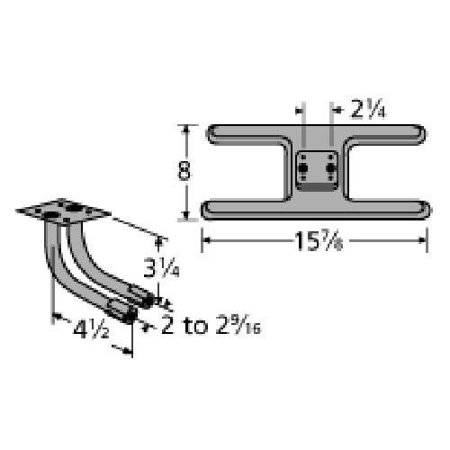 Black anodized steel twin venturi for Broil King.87-88, Broil King.pre87 brand gas grills