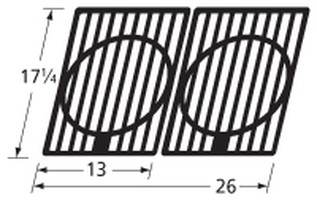 Gloss cast iron cooking grid for Broil King.87-88, Broil King.89-91, Broil King, Broil King.pre87, Jacuzzi brand gas grills