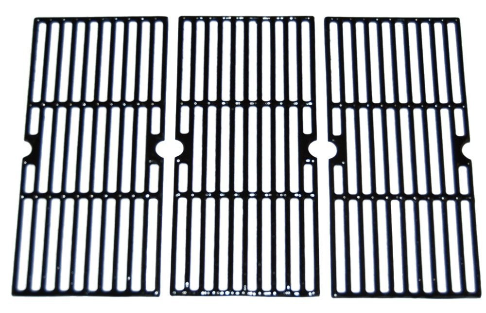 Matte Cast Iron 3-pc Cooking Grid Set for Broil King, Centro, Charbroil, Kenmore, Kirkland, Master Chef, Savor Pro, Thermos Bran