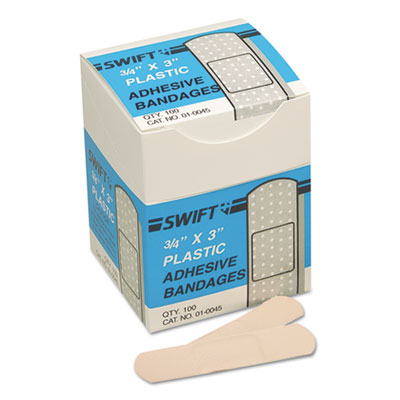 Adhesive Bandages, 3/4" x 3", Plastic