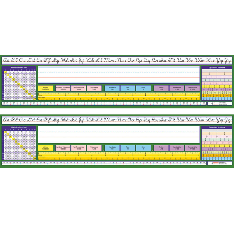 Adhesive Intermediate Contemporary Cursive Desk Plates, 17.5" x 4", 36 Per Pack, 2 Packs