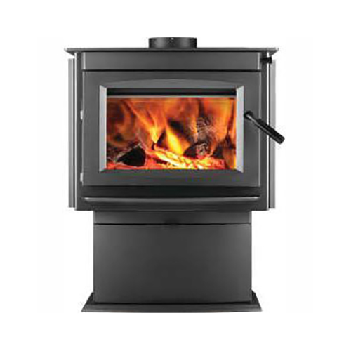 S20-1 - NAPOLEON SMALL WOOD BURNING STOVE, CAST IRON DOOR, METALLIC CHARCOAL FINISH