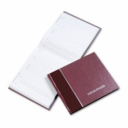 Rediform Hardcover Visitor's Register - 128 Sheet(s) - Thread Sewn - 9.87" x 8.50" Sheet Size - Burgundy - White Sheet(s) - Burg