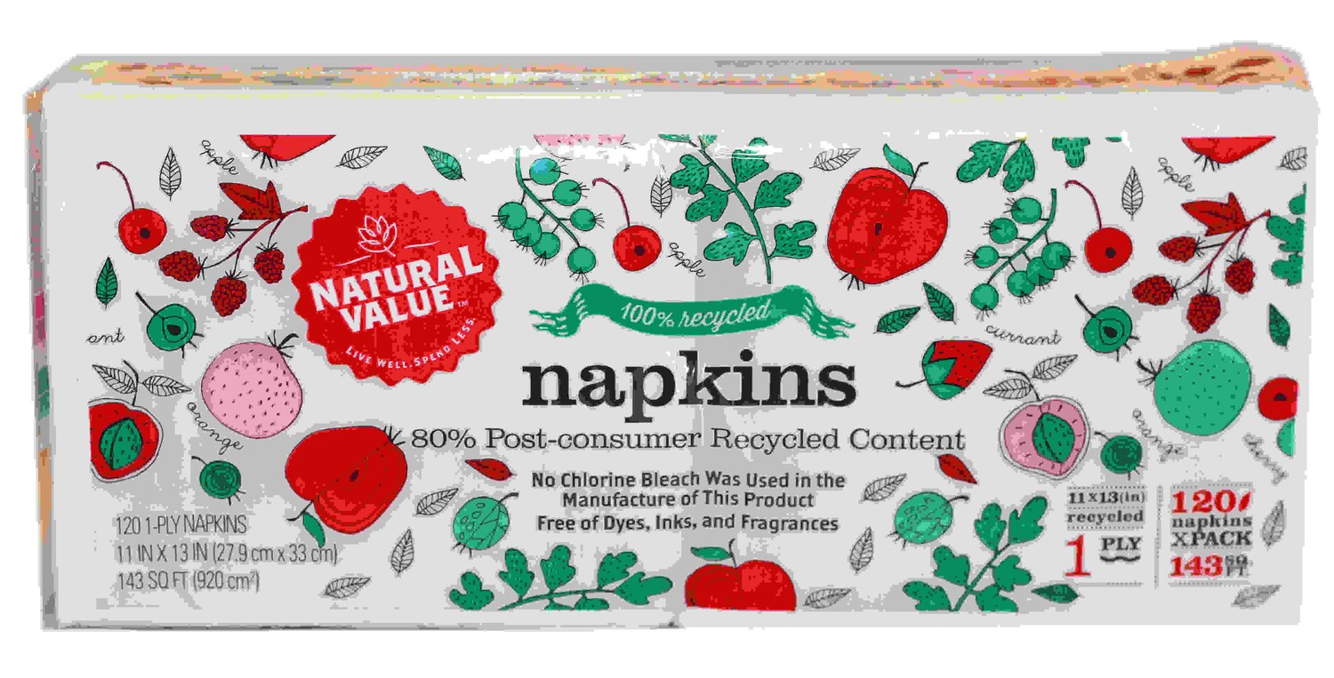 Natural Value Recycled Napkins (24x120CNT )