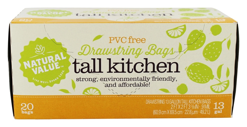 Natural Value Drawstring Tall Kitchen Bags (12x20 CT)