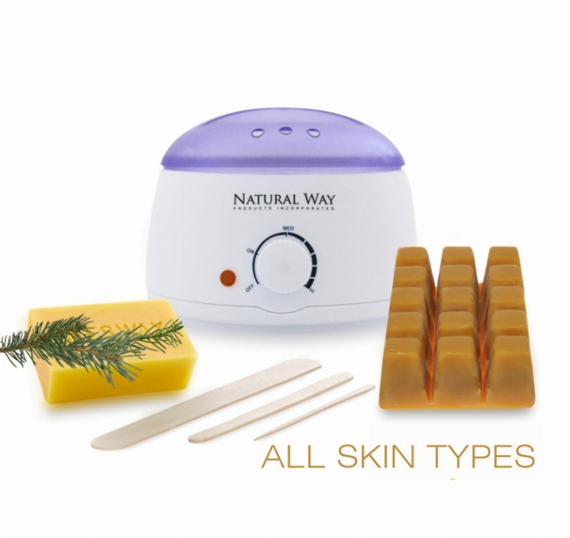 Natural Way Hard Wax: Face & Body Waxing |Hard Wax Warmer Kit - Original Formula