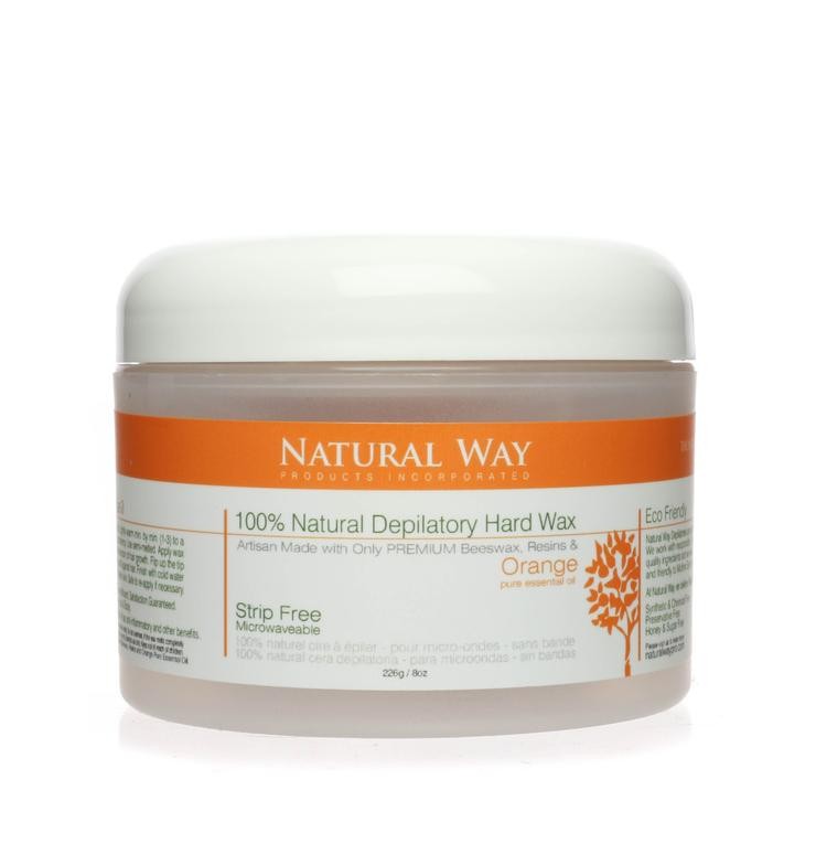Natural Way Hard Wax: Face & Body Waxing Microwaveable - 8ozOrange Formula