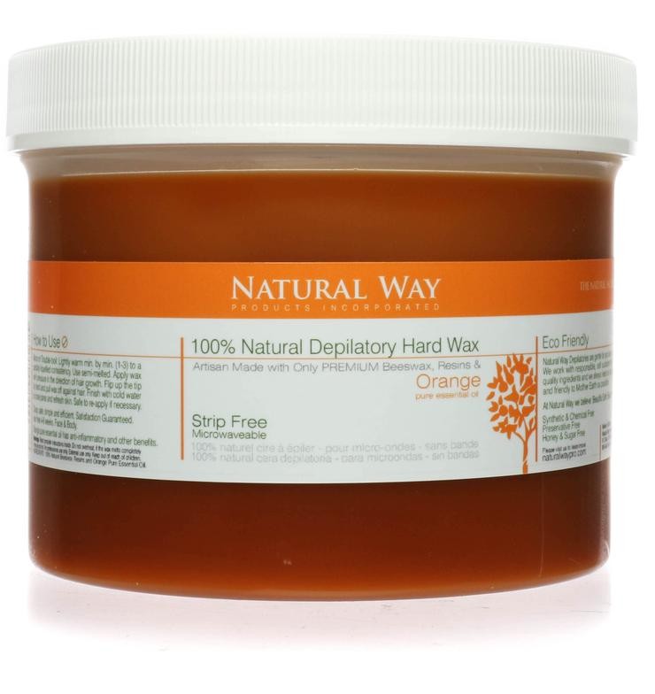 Natural Way Hard Wax: Face & Body Waxing Microwaveable - 24ozOrange Formula