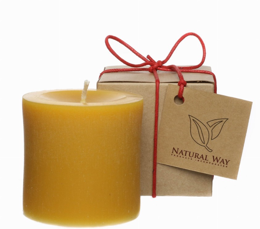 Pure Beeswax Candle - 3"x3"45 hours