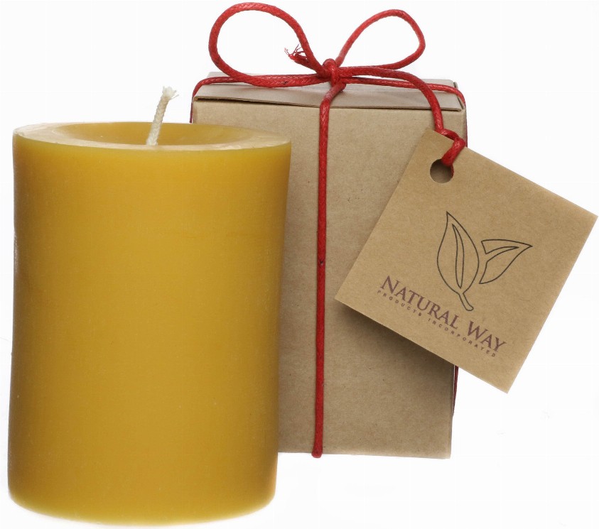 Pure Beeswax Candle - 3"x4"60 hours