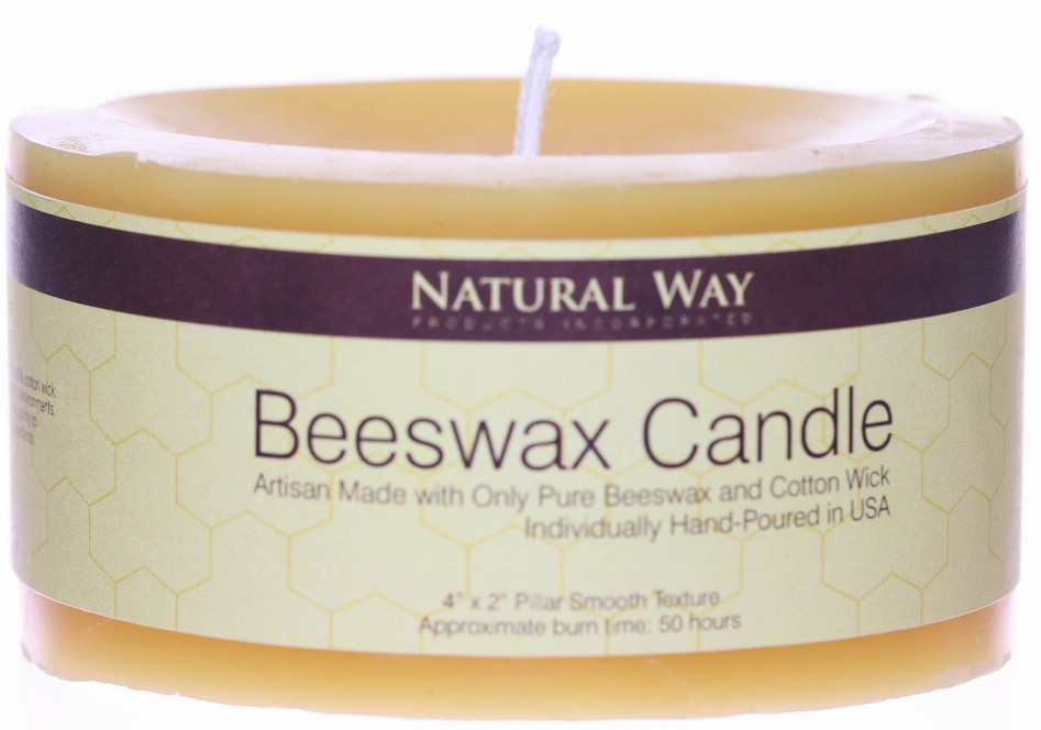 Pure Beeswax Candle - 4"x2"50 hours