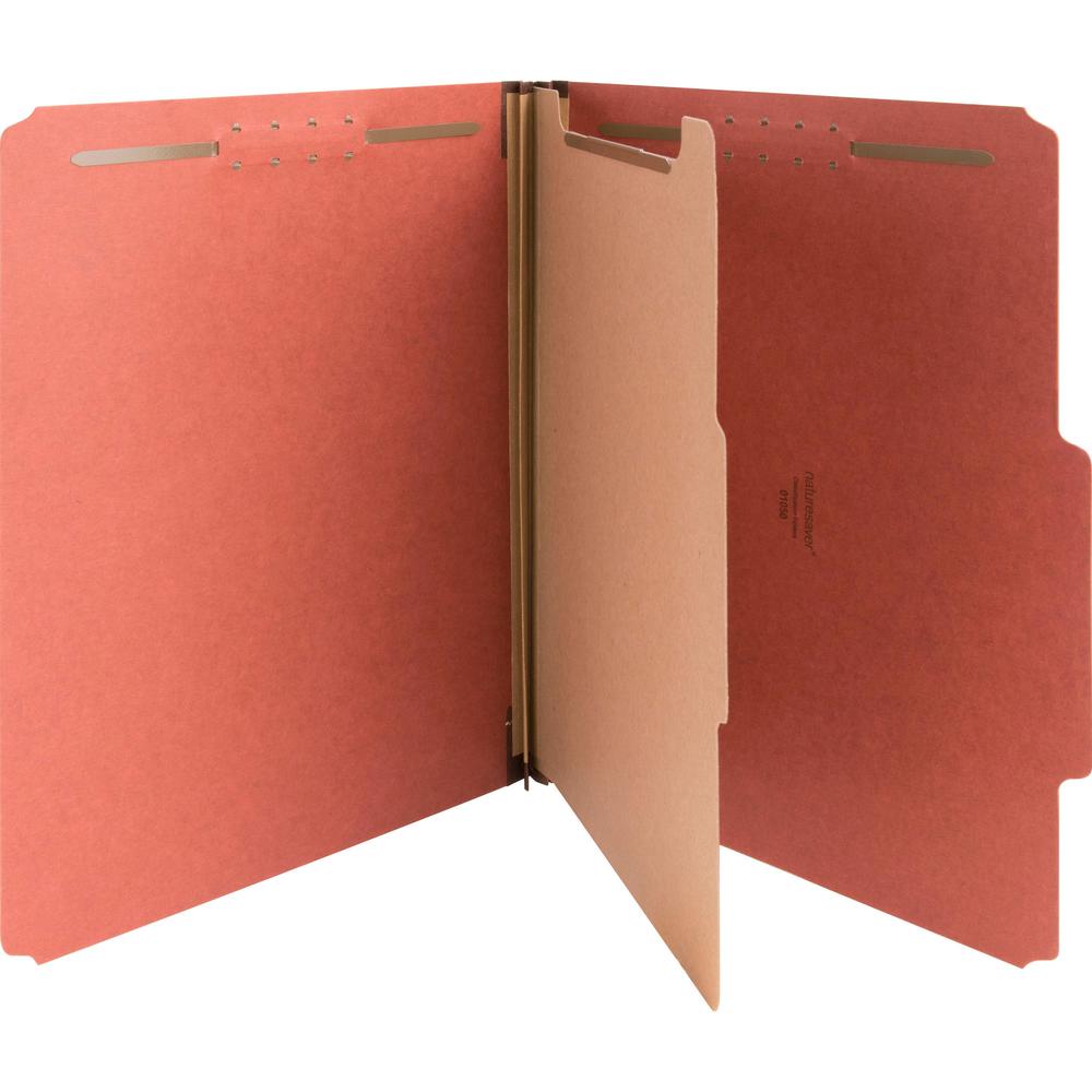 Nature Saver 2/5 Tab Cut Letter Recycled Classification Folder - 8 1/2" x 11" - 4 Fastener(s) - 2" Fastener Capacity for Folder