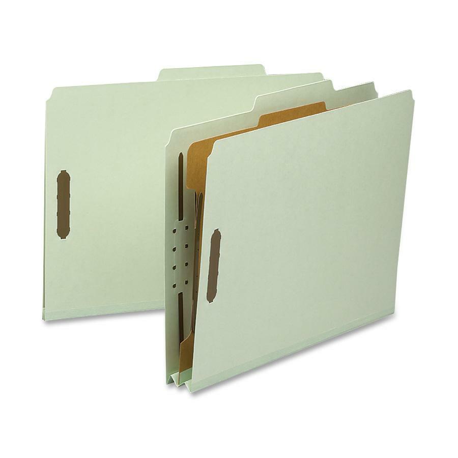 Nature Saver 2/5 Tab Cut Letter Recycled Classification Folder - 8 1/2" x 11" - 2" Expansion - Prong K Style Fastener - 2" Faste