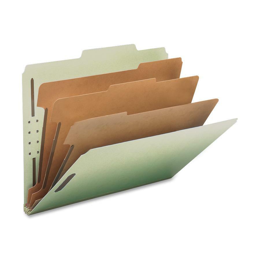 Nature Saver 2/5 Tab Cut Letter Recycled Classification Folder - 8 1/2" x 11" - 3" Expansion - Prong K Style Fastener - 2" Faste