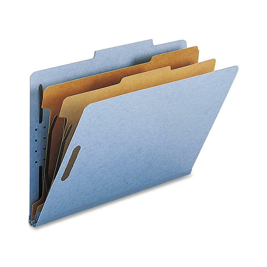 Nature Saver Legal Recycled Classification Folder - 8 1/2" x 14" - 2" Fastener Capacity for Folder - 2 Divider(s) - Blue - 100% 