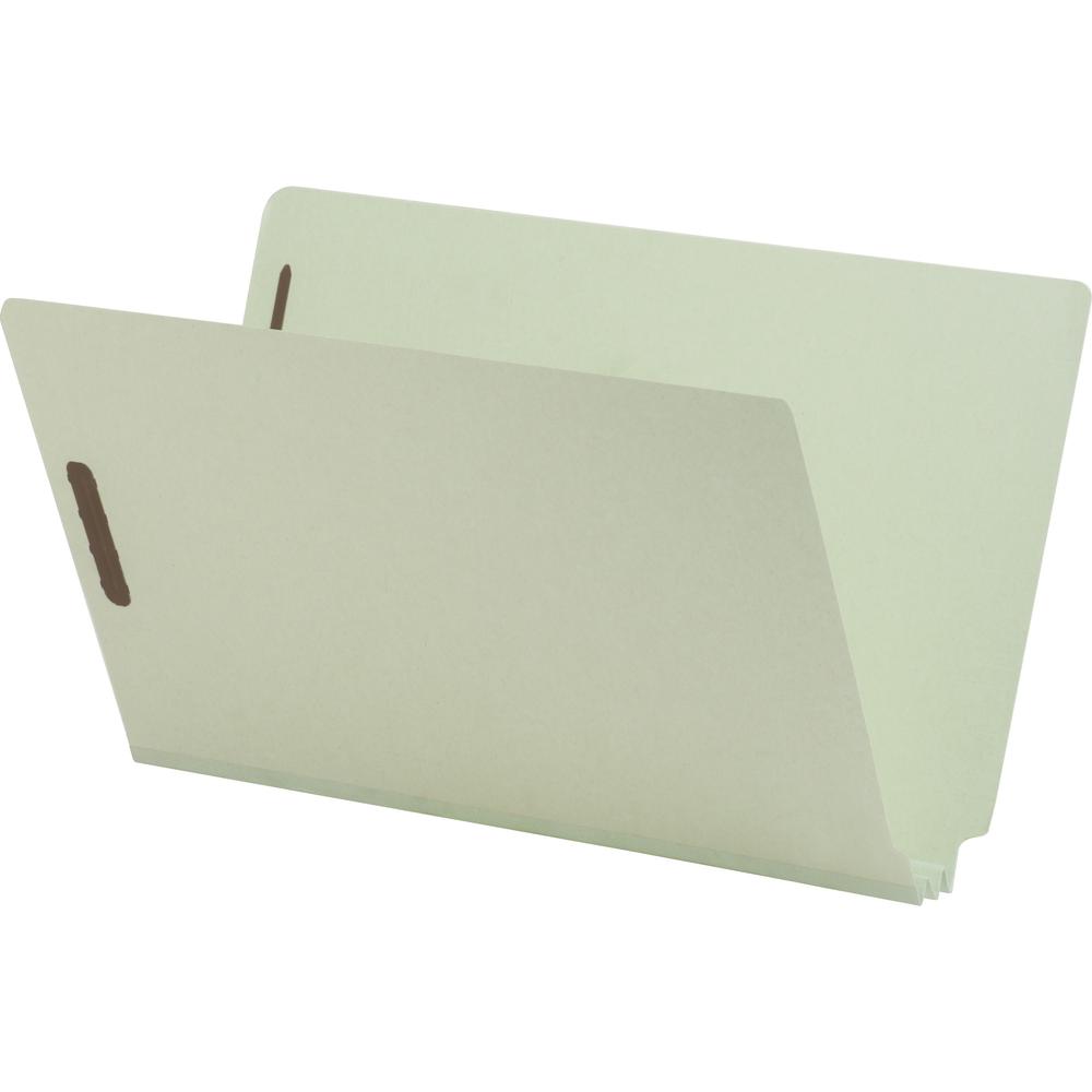 Nature Saver Legal Recycled End Tab File Folder - 8 1/2" x 14" - 2" Expansion - 2" Fastener Capacity for Folder - Pressboard - G