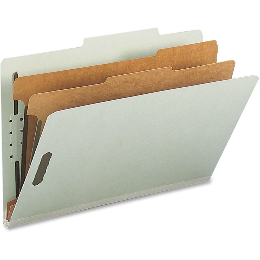 Nature Saver 2/5 Tab Cut Legal Recycled Classification Folder - 8 1/2" x 14" - 6 x Prong K Style Fastener(s) - 1" Fastener Capac