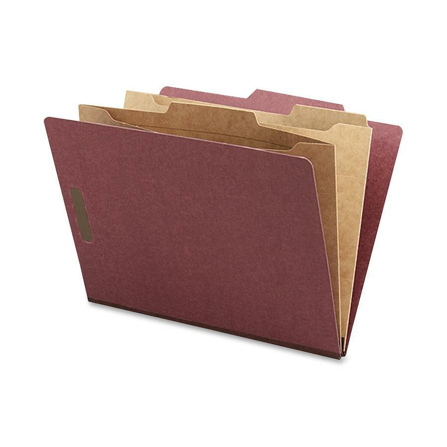 Nature Saver 2/5 Tab Cut Letter Recycled Classification Folder - 8 1/2" x 11" - 2" Expansion - 4 Fastener(s) - 2" Fastener Capac