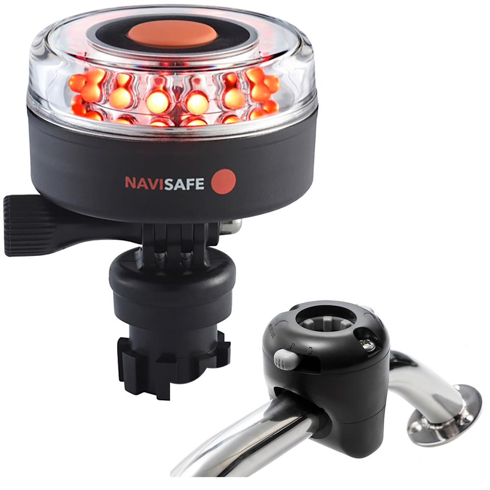 Navisafe Navilight All RED 360° 2NM w/Navimount Base & Rail Mount - Black