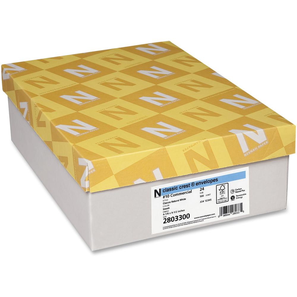 Classic Crest Commercial Flap Envelopes - Commercial - #10 - 4.12" Width x 9.5" Length - 24lb - Flap - Smooth Finish - 500 / Box