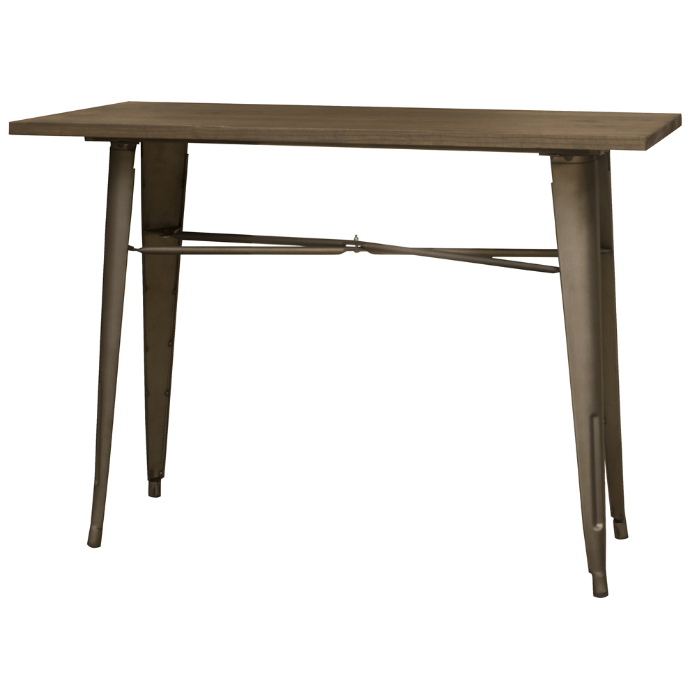 Loft Rustic Gunmetal Metal Counter Height Dining Table with Wood Top