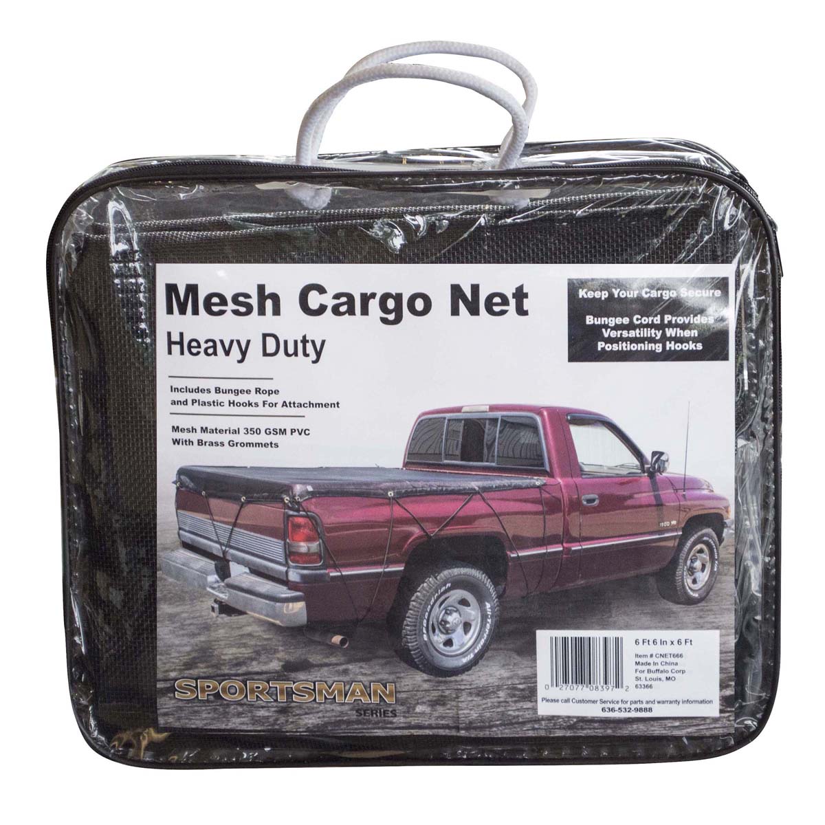 Heavy Duty Mesh Truck Bed Cargo Net Cover 6 ft. 6 in. x 6 ft