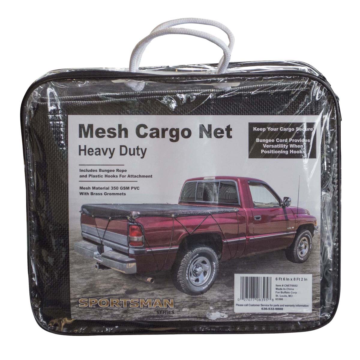 Heavy Duty Mesh Truck Bed Cargo Net Cover 6 ft. 6 in. x 8 ft. 2 in