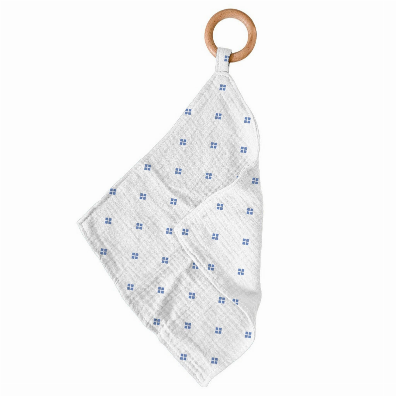 Bamboo Newcastle Teether Periwinkle Diamond Polka Dot