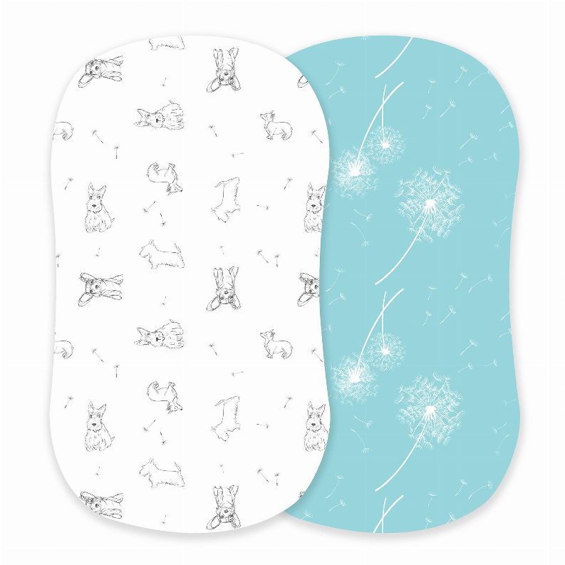 Corgi & Dandelion Seeds Changing Pad Cover/Bassinet Sheets