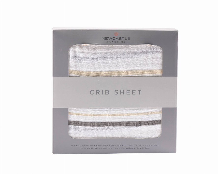 Crib Sheet Grey Stripe 
