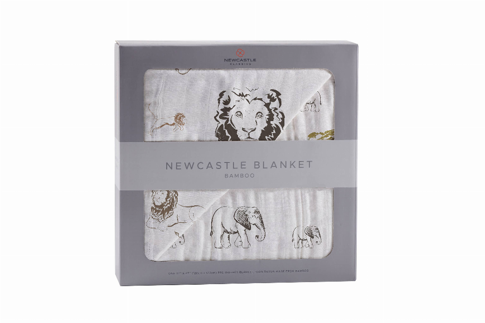 Newcastle Blanket Hear Me Roar Lion and Rhinos and Elephants 