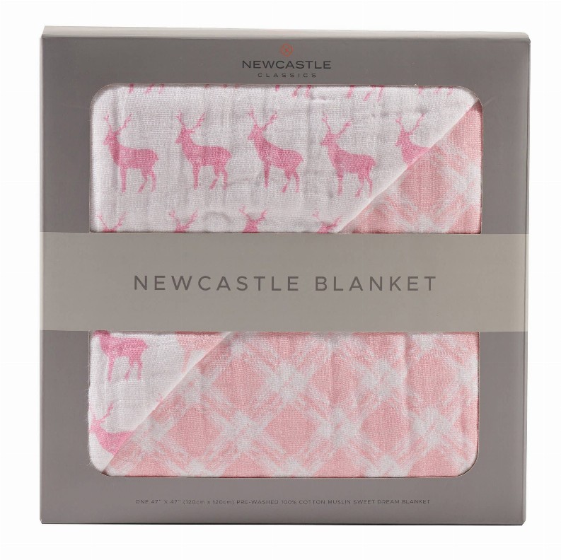 Newcastle Blanket Pink/Deer & Primrose Plaid 