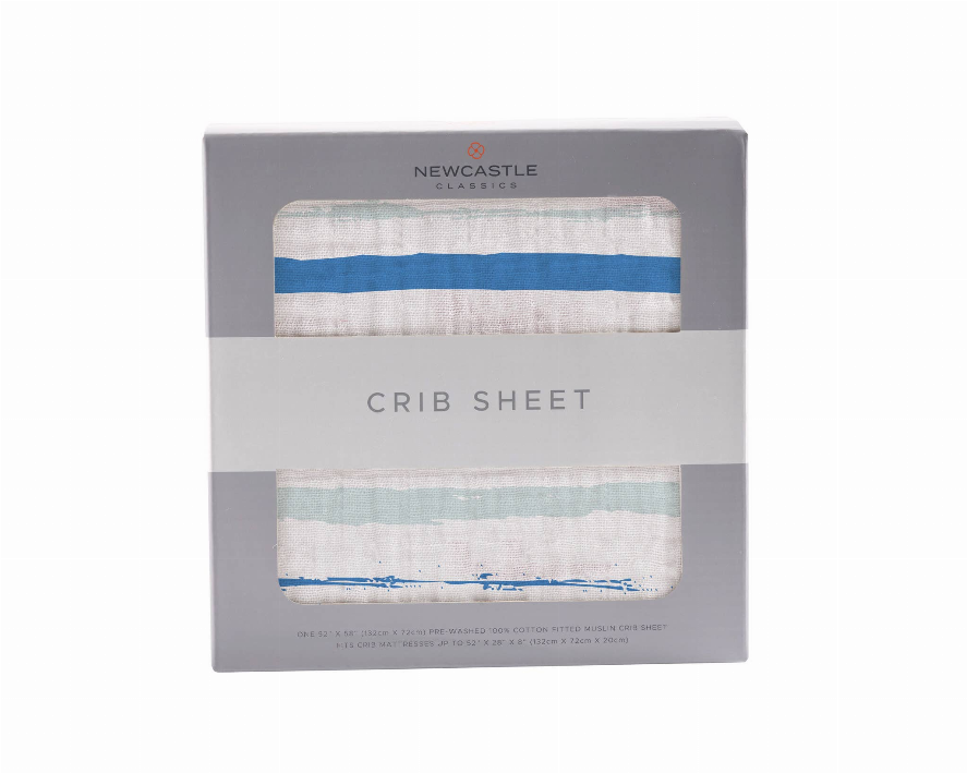 Ocean Stripe Crib Sheet