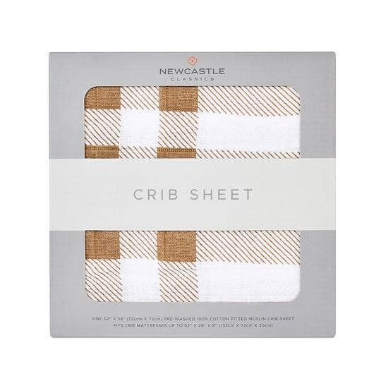 Plaid Cotton Crib Sheet