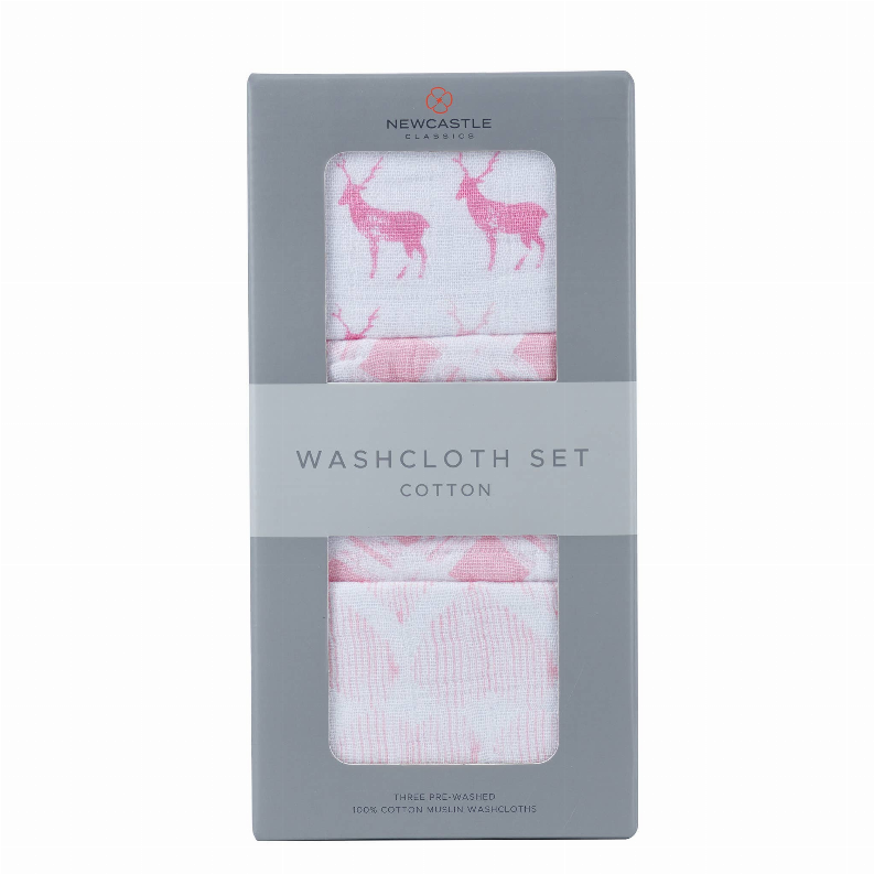 Washcloth Set Pop of Pink 