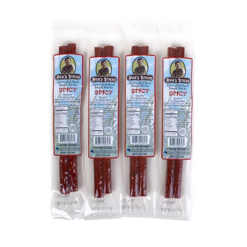 Nick's Sticks Spicy 100% Grass-Fed Beef Snack Sticks (25x1.7 OZ)