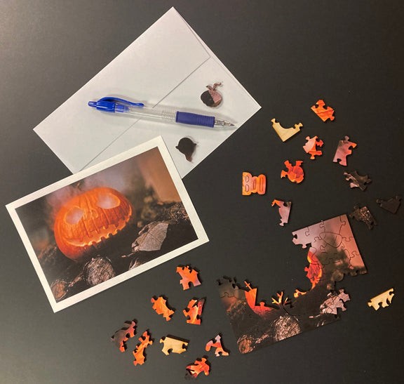 Halloween Notecard Puzzle - Jack O Lantern