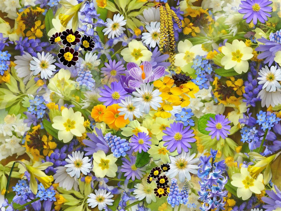 Spring Flowers Puzzle - Small - 10" x 13.5"Whimsical