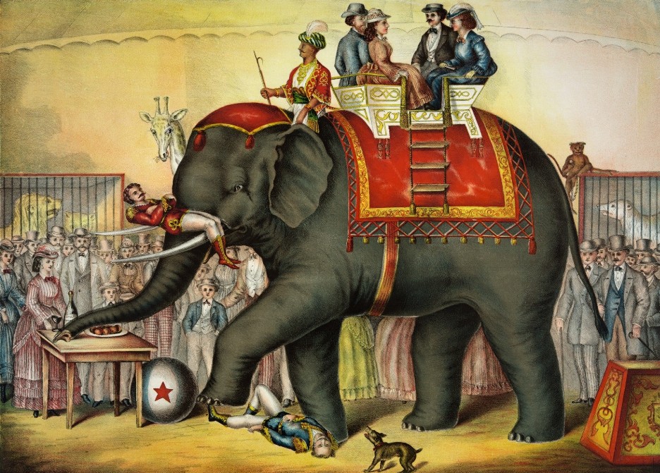 Vintage Elephant Puzzle - Medium - 13" x 17.5"Whimsical