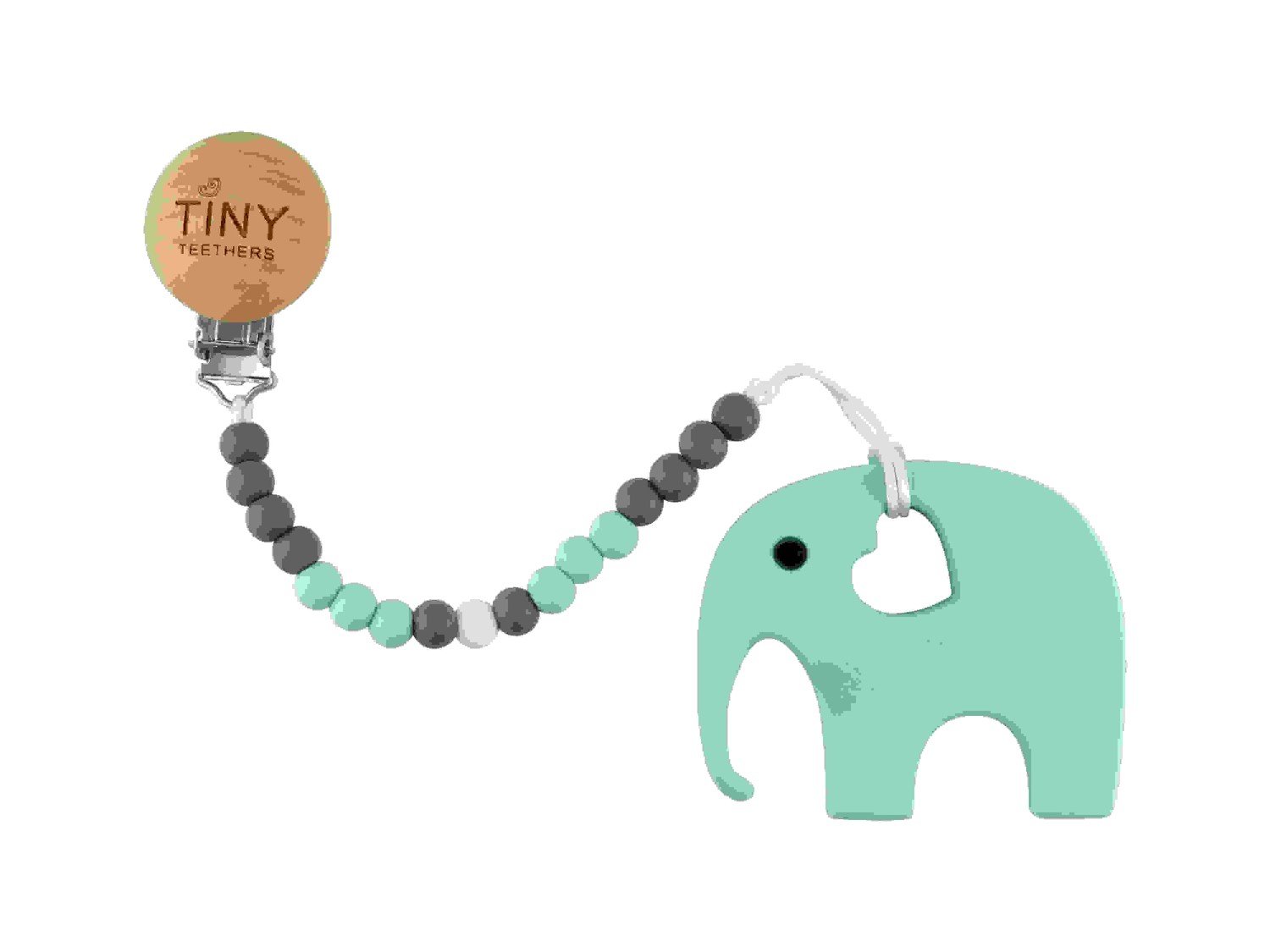 Tiny Teethers TCC003 Teether Elephant + Clip Collection