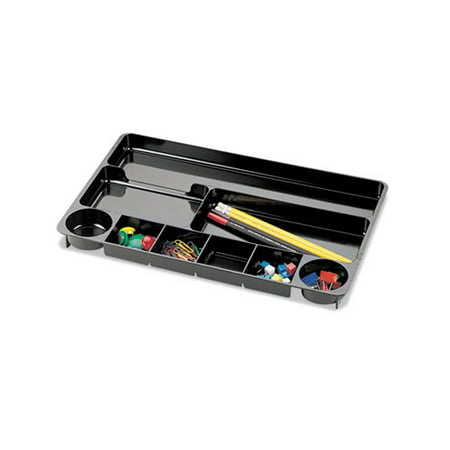 Officemate 9 Compartment Recycled Desk Drawer Organizer, Plastic, 14 x 9 x 1 1/8, Black 