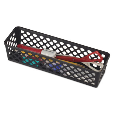 Recycled Supply Basket, 10.125" x 3.0625" x 2.375", Black
