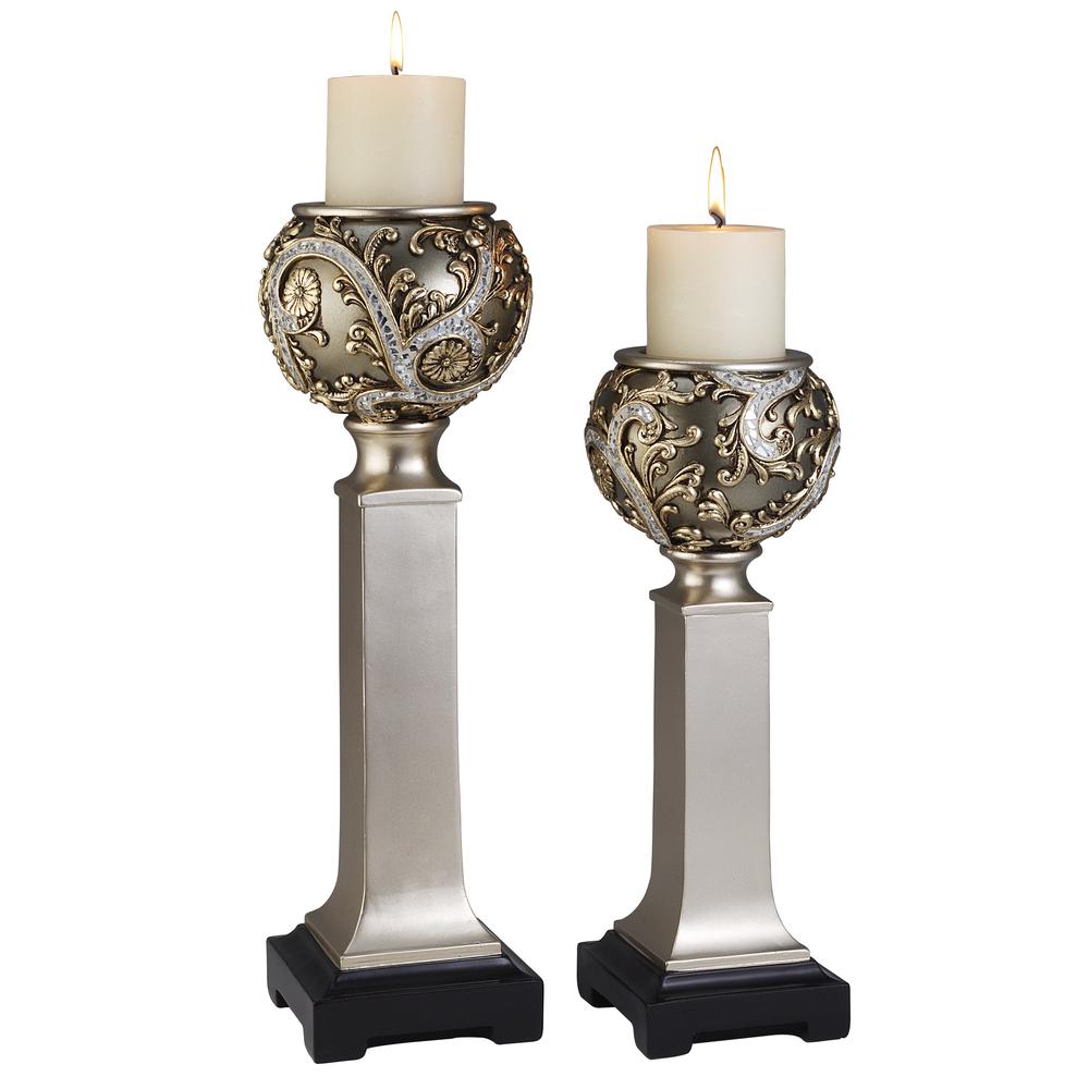 Silver Vine Candleholder Set