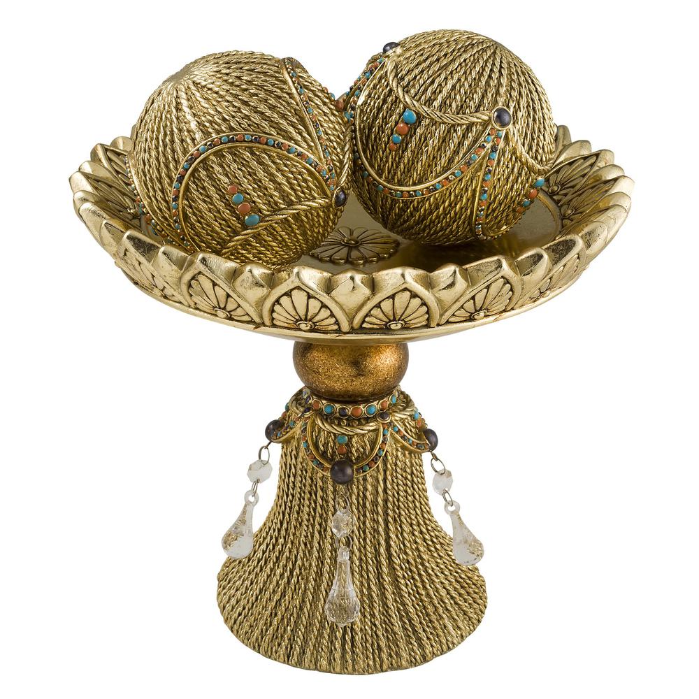 Auric Twists Decorative Bowl With Spheres