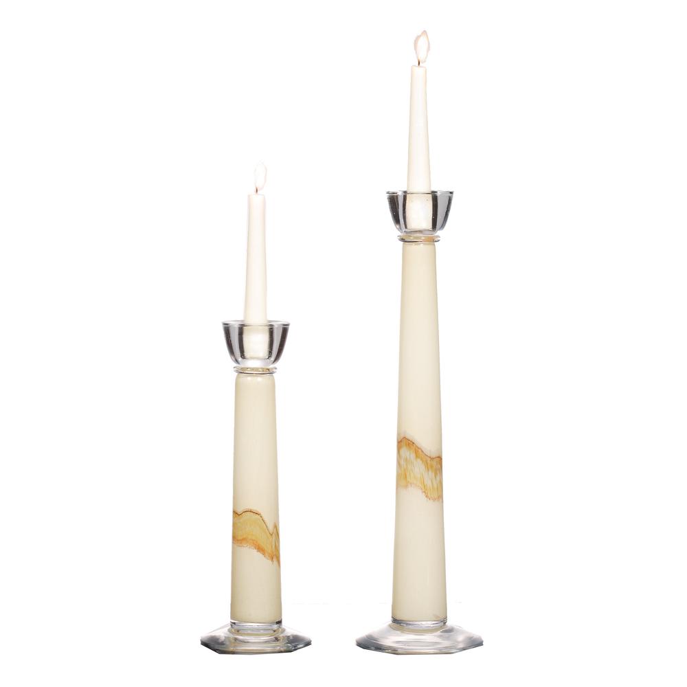 Glass Candleholder Set